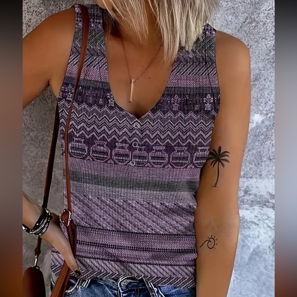Purple southwestern Summer Tank, S